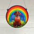 Dachshund Red Rainbow Bridge Stained Glass Effect Suncatcher